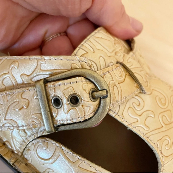 Alegria Light metallic gold leather slip-on Clogs Mule Sz 38 - Picture 9 of 10